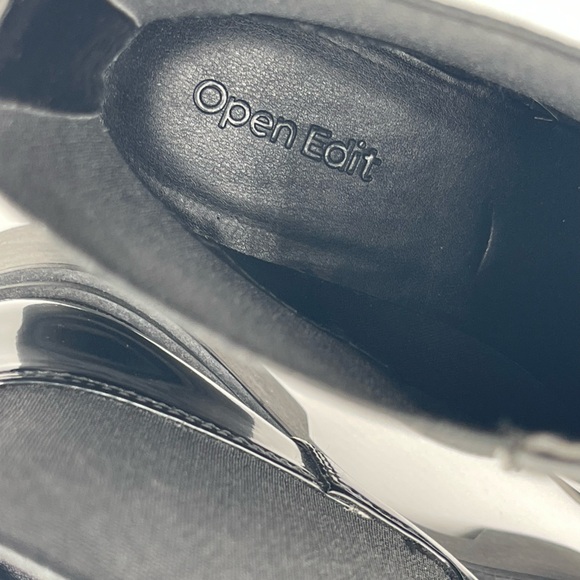 Open Edit Women’s Black Ediris Chelsea Lug Boots Size 6 Patent Chunky Platform - Picture 11 of 13